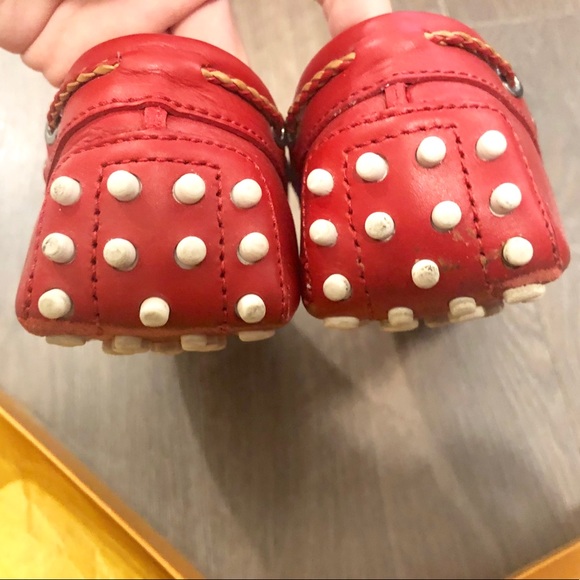 Preloved Tod’s red leather bow loafers flats siz38 - Picture 7 of 11